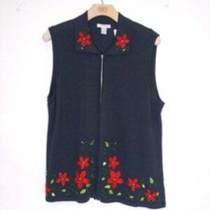 Mercer Street Studio Beaded Christmas Button Up Vest
